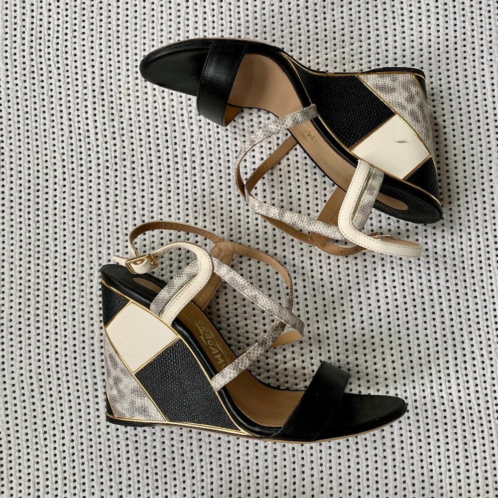 Salvatore Ferragamo Geometric Wedges | 8B